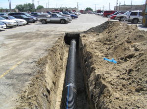 Parking lot storm drain in South Bend, IN